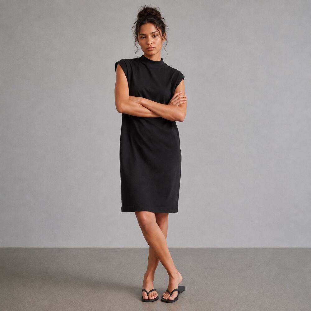 G-star Raw Riveted Loose Sleeveless Dress Womens S Black Jersey Midi NWT